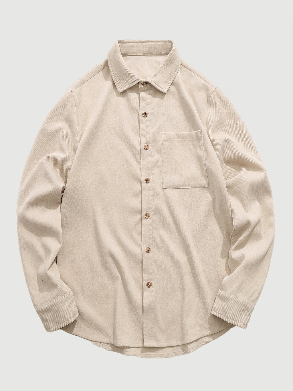 Elmar | Herenoverhemd met lange mouwen in getextureerd ribfluweel met knoopsluiting - Casual & Stijlvol