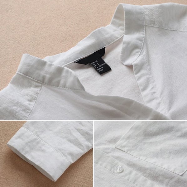 Kova | Dameshemd van katoenlinnen - Los model, 3/4 mouwen met knoopsluiting Casual Blouse