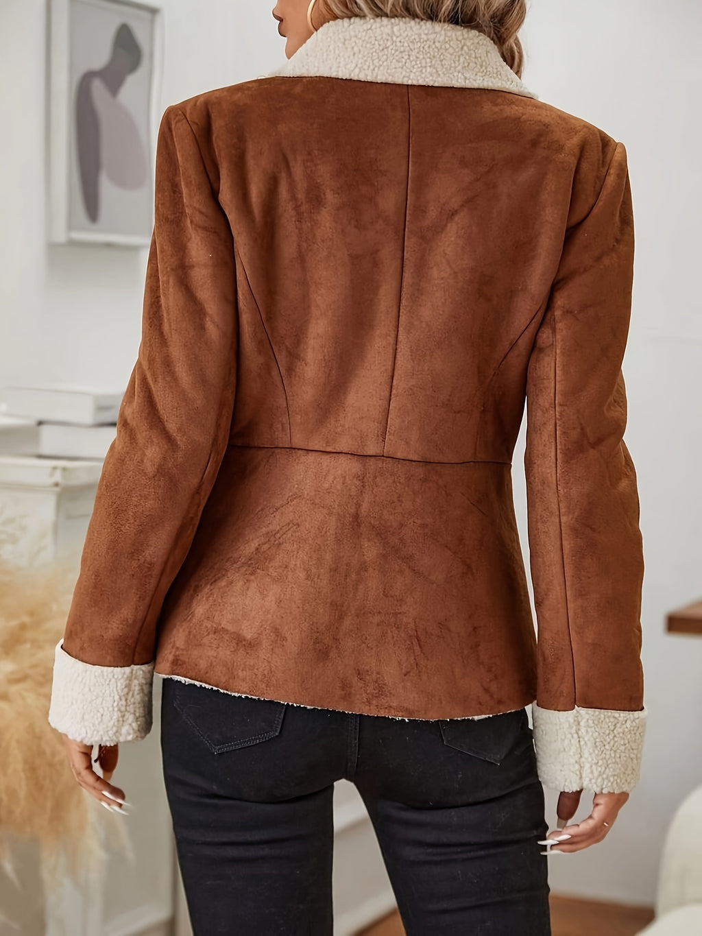 Myrna | Thermische jas met sherpa voering - Casual lange mouw met reverskraag en knoopsluiting voor dames
