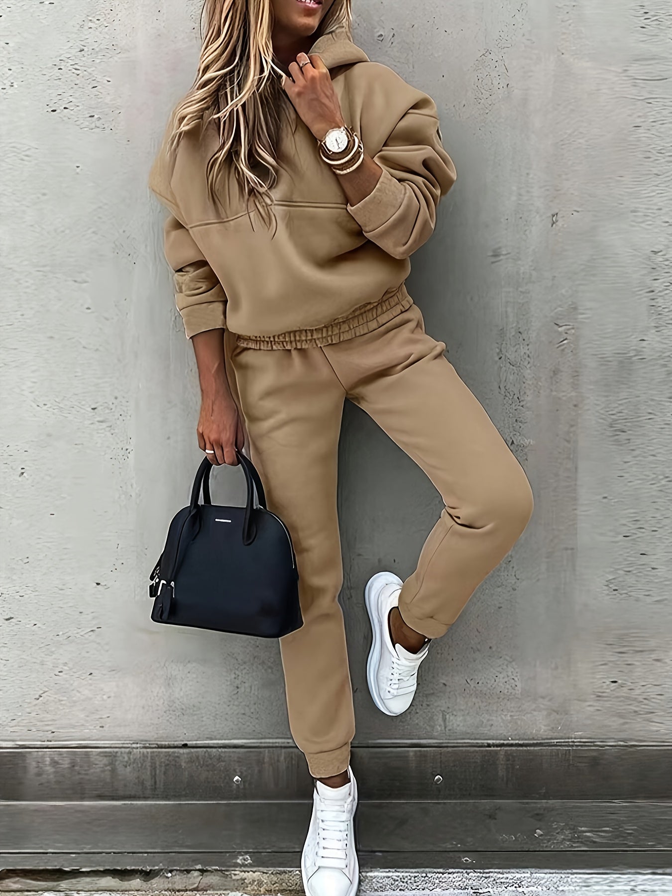 Ximena | Dames Hoodie & Sweatbroek Set - Pullover met lange mouwen, Joggers met koord, Casual Outfit