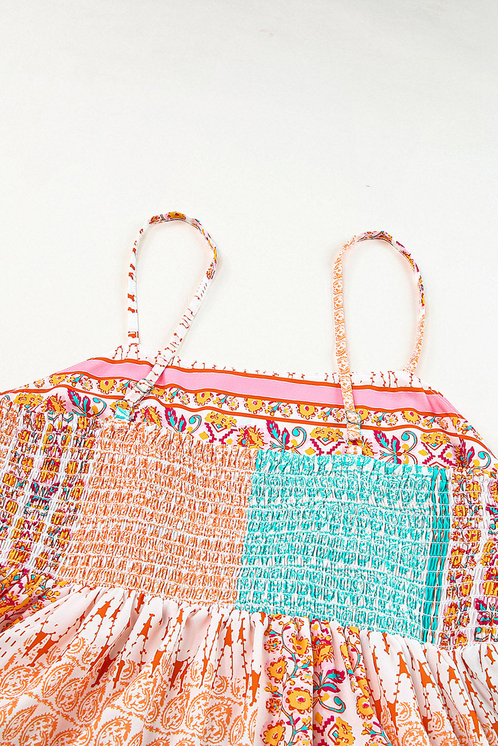 Graciana | Multi-coloured Boho Patchwork Print Sundress