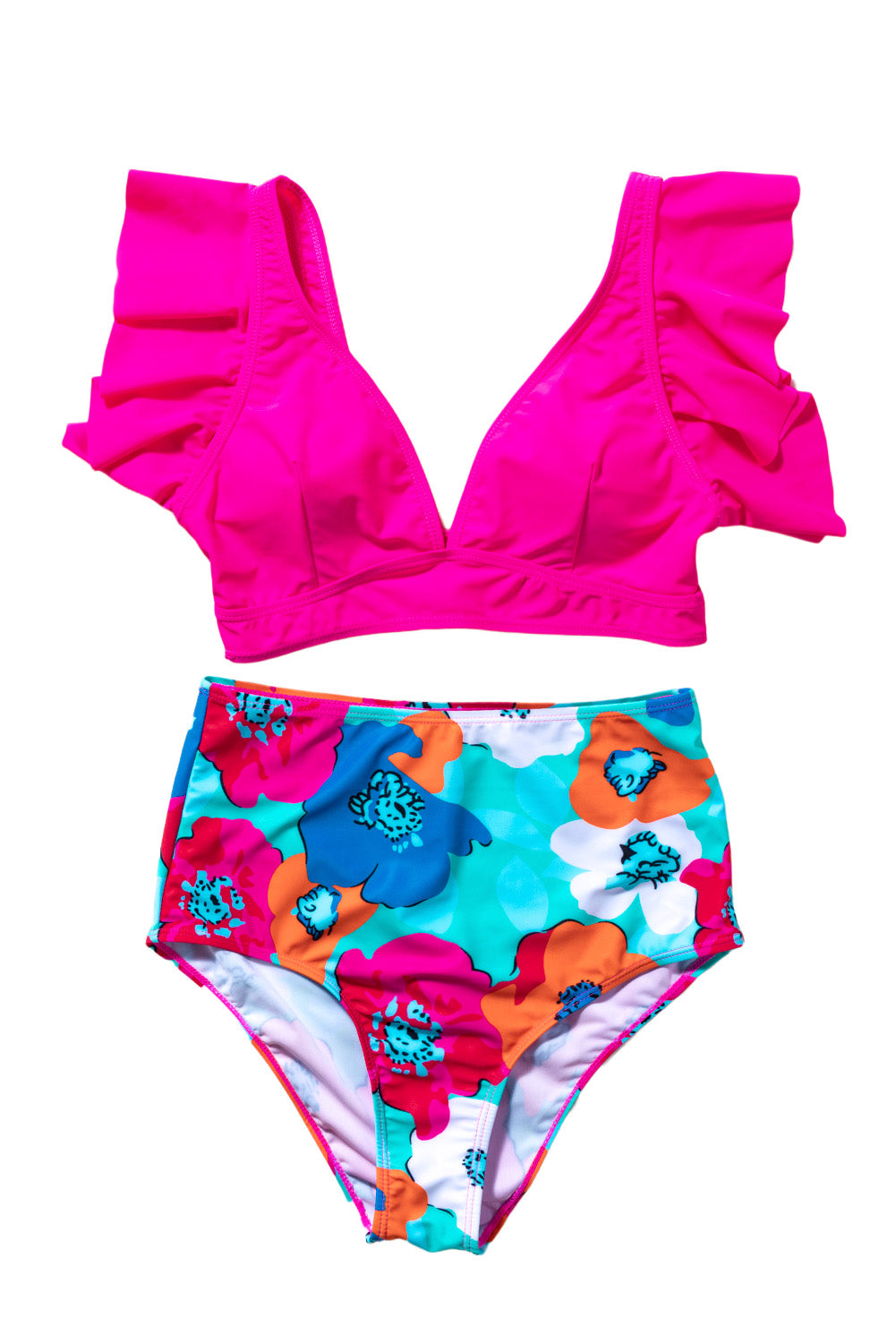 Kaelani | Ruffles Bloemenprint Hoge Taille Bikini
