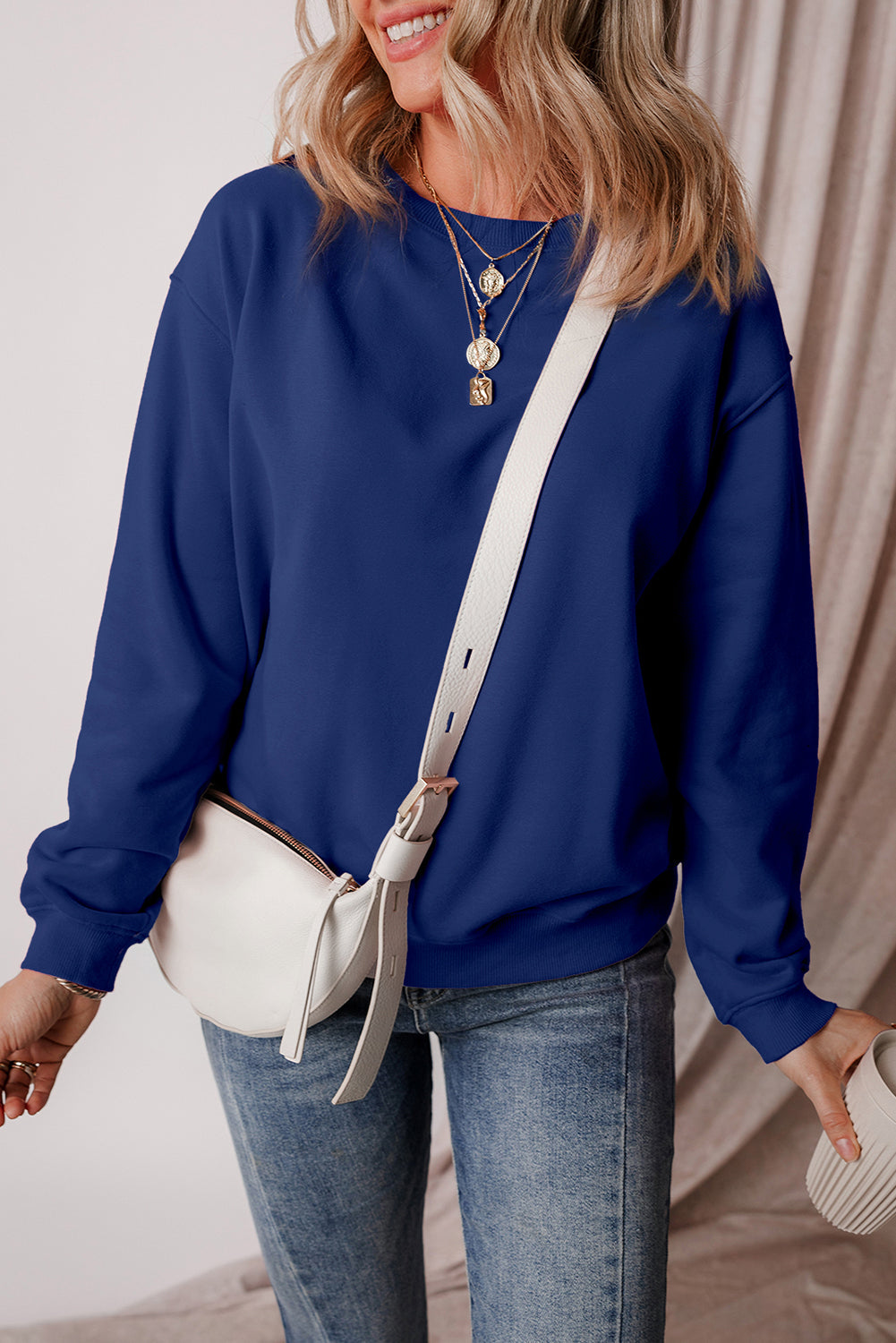 Jozina | Klassieke en eenvoudige effen fleece trui