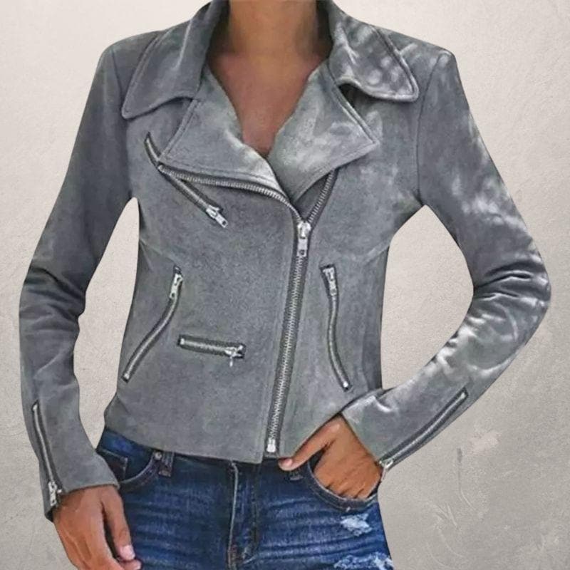Maartje | Dames motorjack, stijlvol en elegant, met ritssluiting, warm en comfortabel, casual of chic