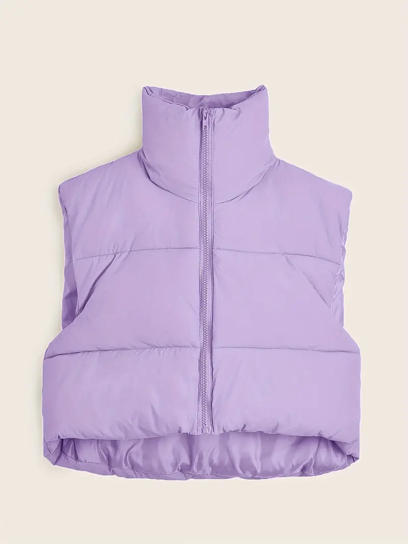 Adelheid | Vrouwen Lichtgewicht Mouwloos Thermisch Vest - Zip-up, Effen, Herfst/Winter Laag
