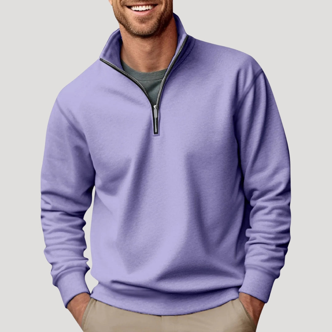 Arvik | Lichtgewicht heren-sweater met halve rits – Casual katoenen sweater