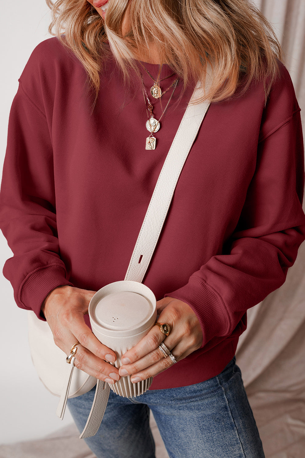 Jozina | Pull polaire uni classique et simple 