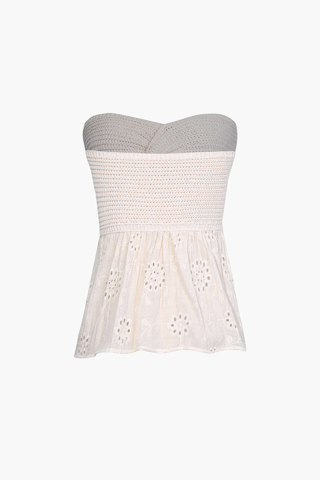 Rhaella | Knotted detail knitted embroidered top - Twist-knot design