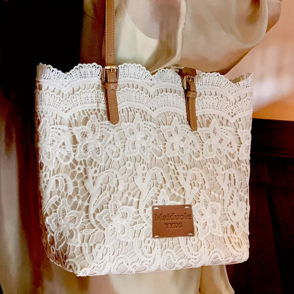 EthereaBag | Sac bandoulière élégant en dentelle blanche pour femme 