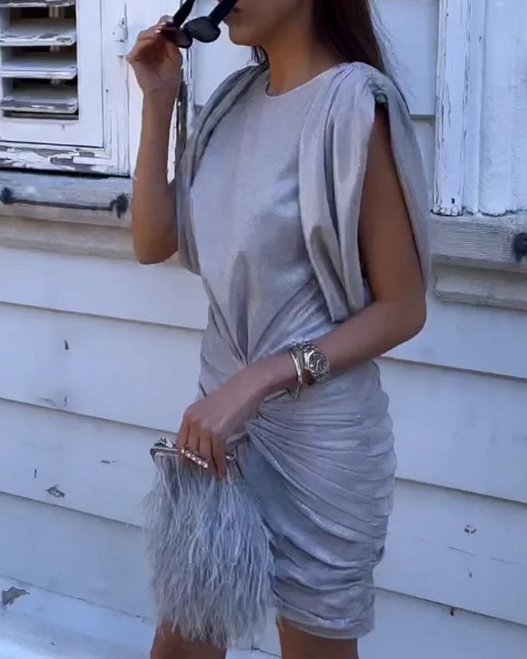 Alva | Sleeveless Waist Mini Solid Dress