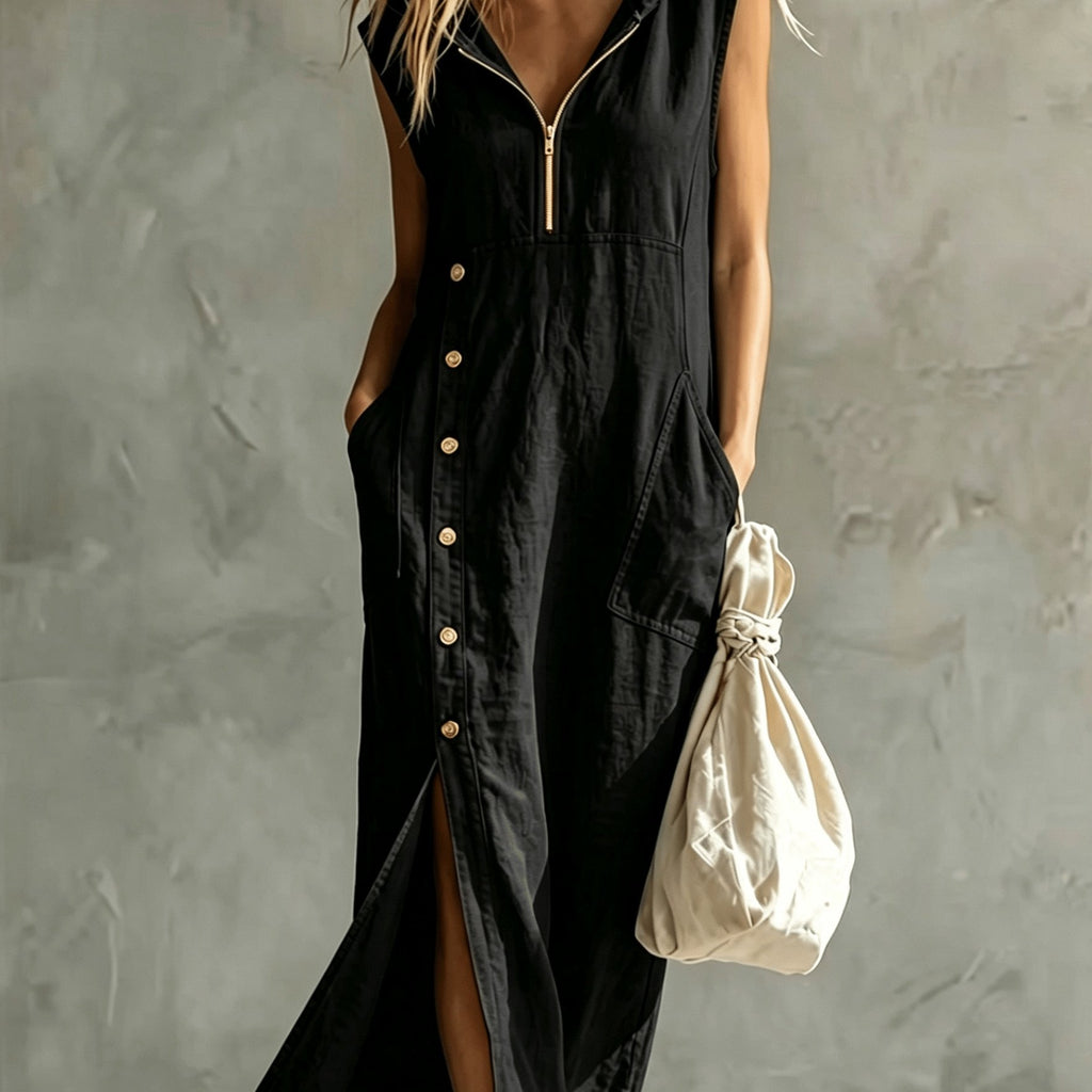 Kyrina | Zomerjurk met capuchon voor dames, casual, losse pasvorm, lichtgewicht, comfortabel