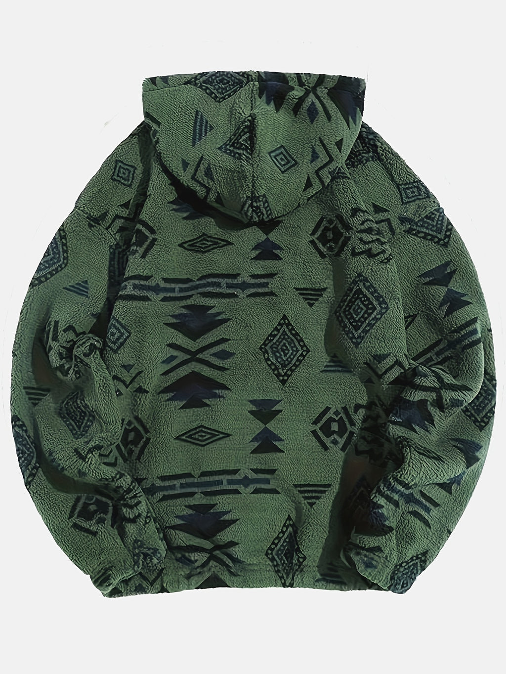 Dario | Herenhoodie met Aztekenprint en pluche - Casual Flannel, fleece gevoerd, lange mouwen, verstelbaar rijgsnoer
