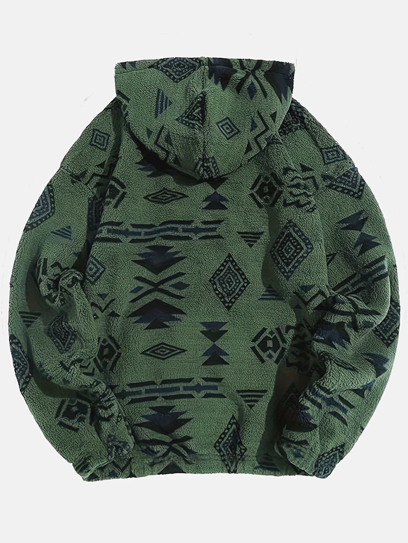 Dario | Herenhoodie met Aztekenprint en pluche - Casual Flannel, fleece gevoerd, lange mouwen, verstelbaar rijgsnoer