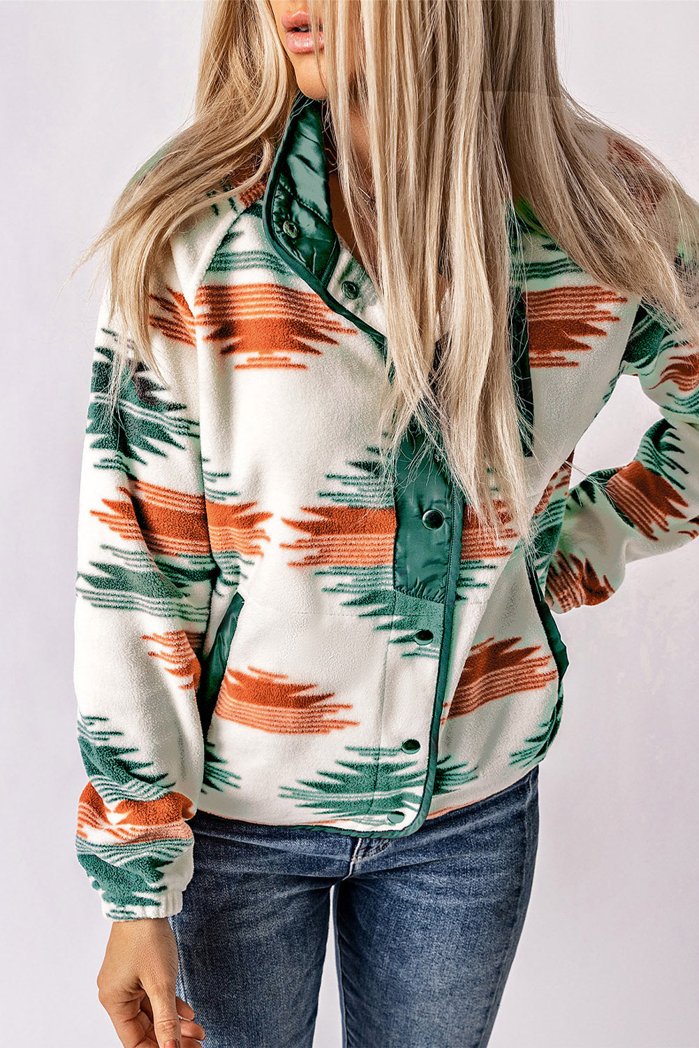 Charisse | Fleece damesjack met drukknopen - Zachte, warme, stijlvolle bovenkleding