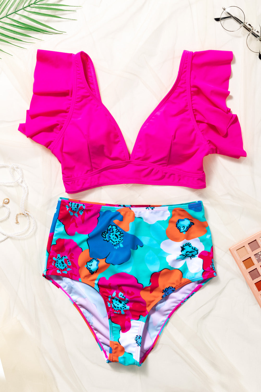 Kaelani | Ruffles Bloemenprint Hoge Taille Bikini