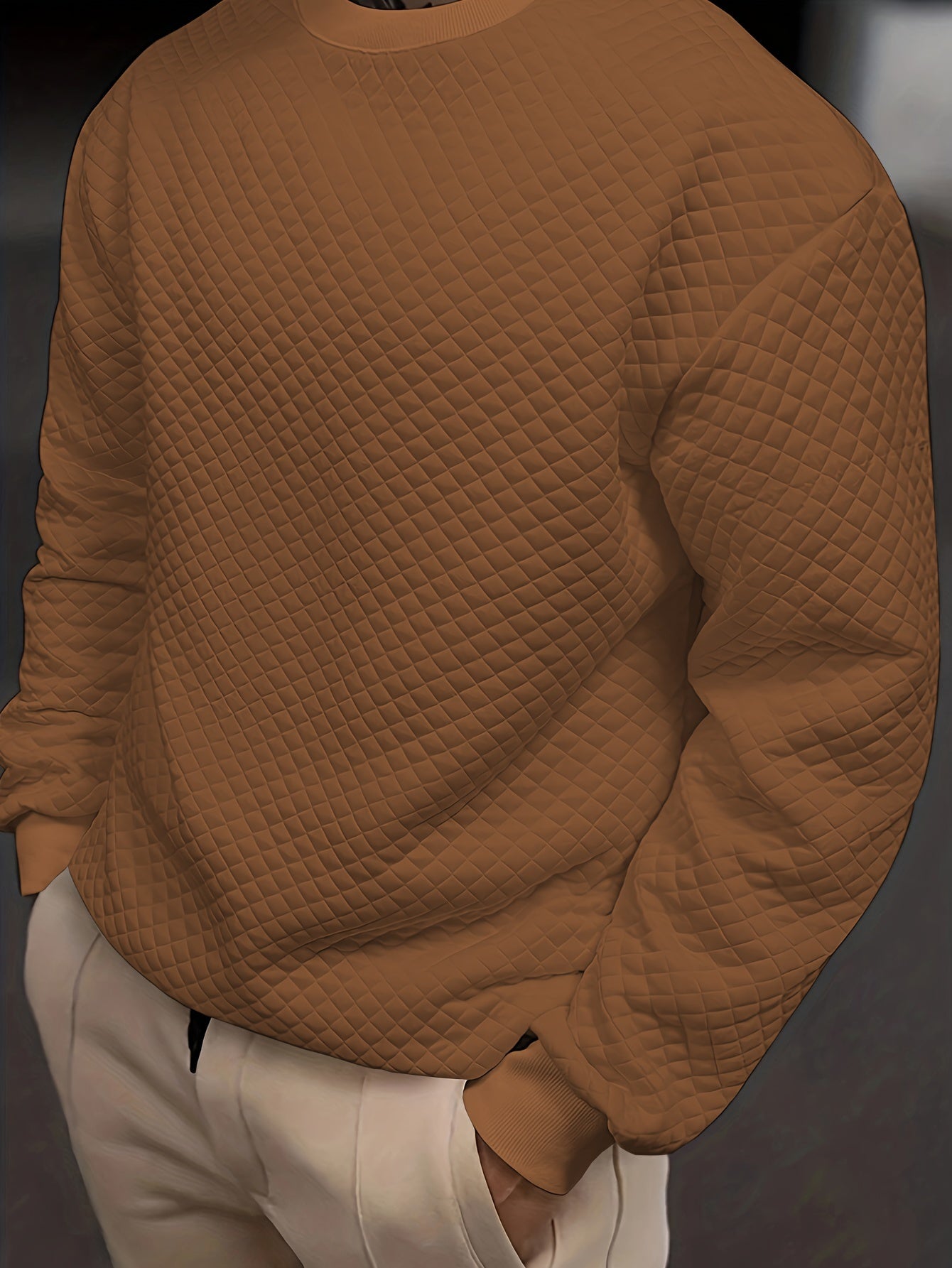 Manny | Heren Sweatshirt met Ruitpatroon Ronde Hals - Zachte Katoenen Pullover Met Lange Mouwen