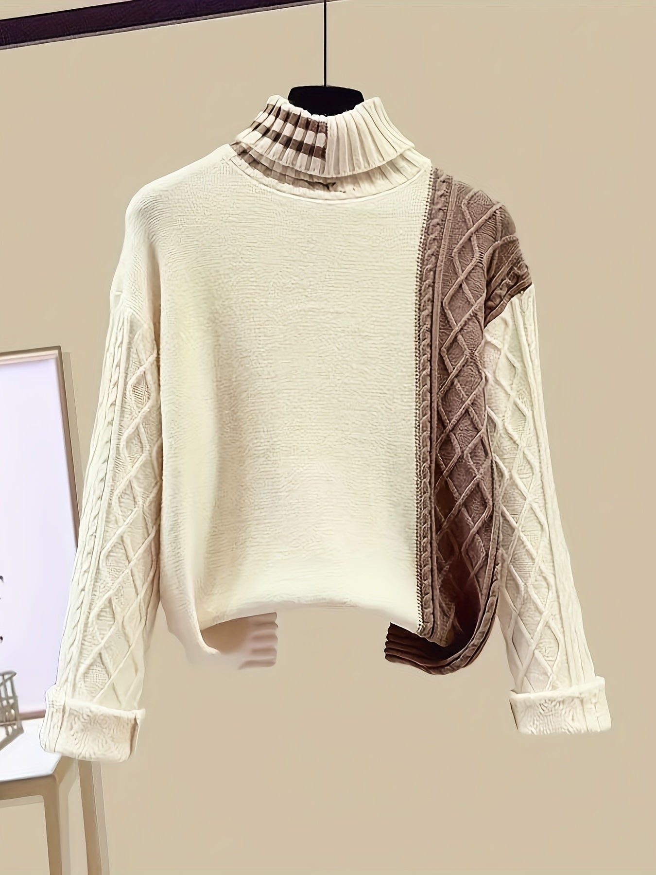Amandine | Gebreide trui & lange rok voor dames - tweedelige set - elegant kleurenblok, afslankend ontwerp