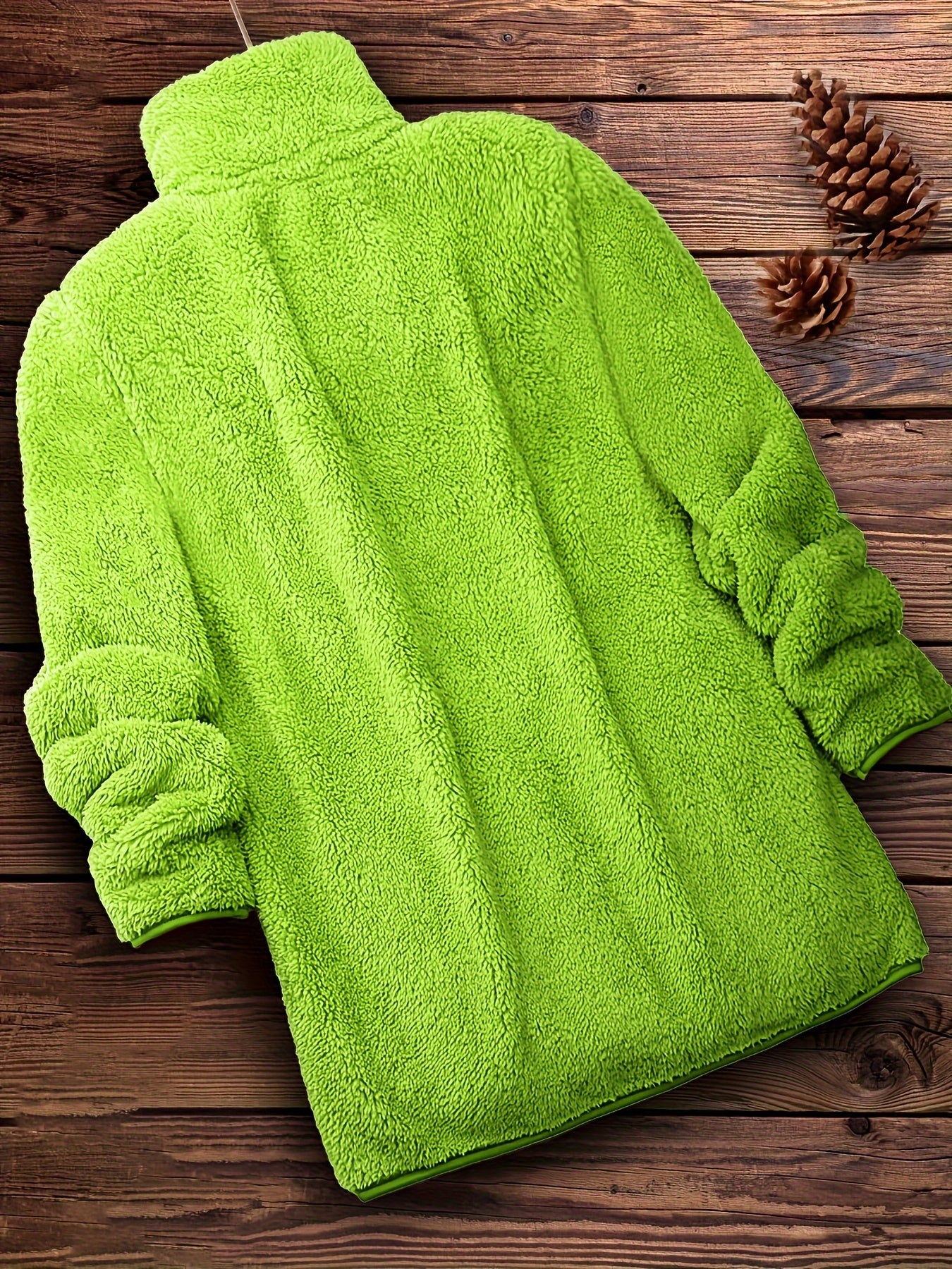 Maren | Teddyjas met rits voor dames - Casual Effen Winterjas - Warme Winterjas met lange mouwen voor koud weer
