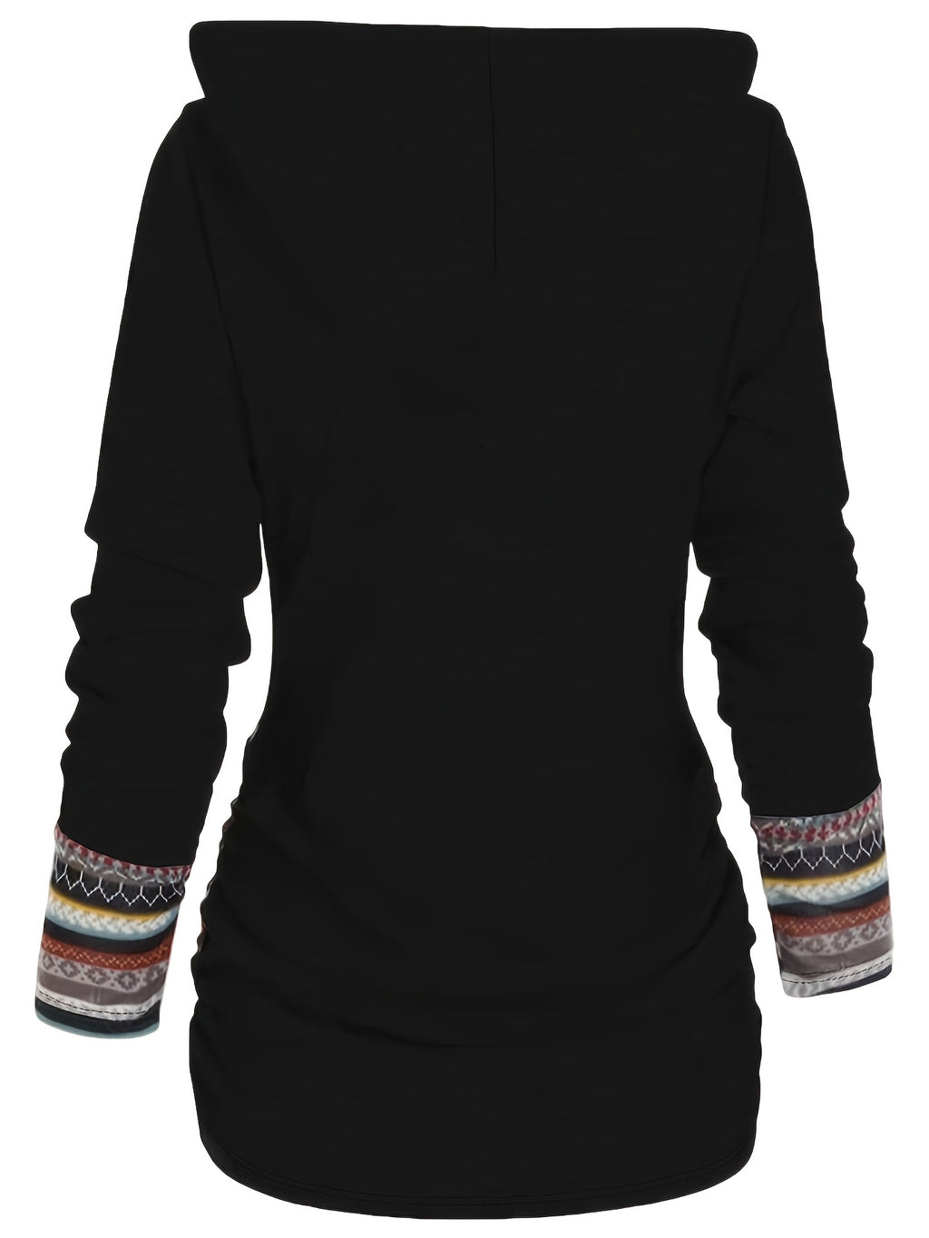 Hannelore | Hoodie met knoopdecoratie en streepdessin - Casual Pullover met lange mouwen