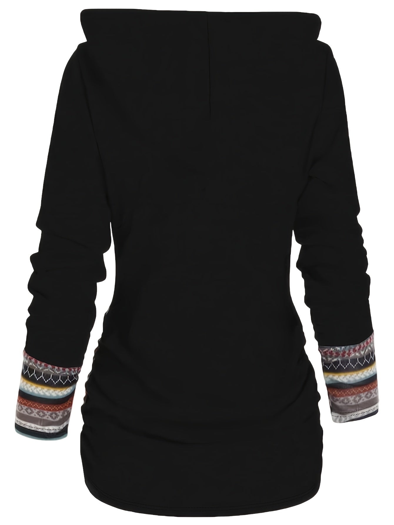 Hannelore | Hoodie met knoopdecoratie en streepdessin - Casual Pullover met lange mouwen