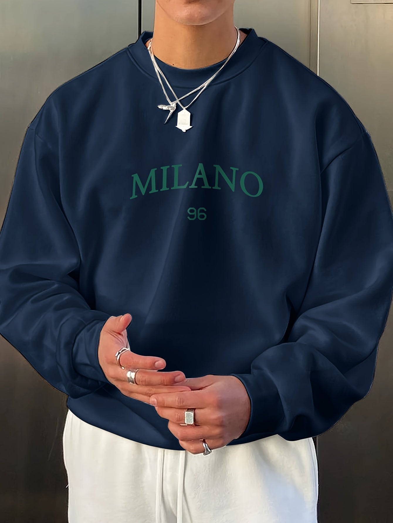 Dasric | Heren sweatshirt met lettersprint – Stijlvolle casual trui, oversized pasvorm