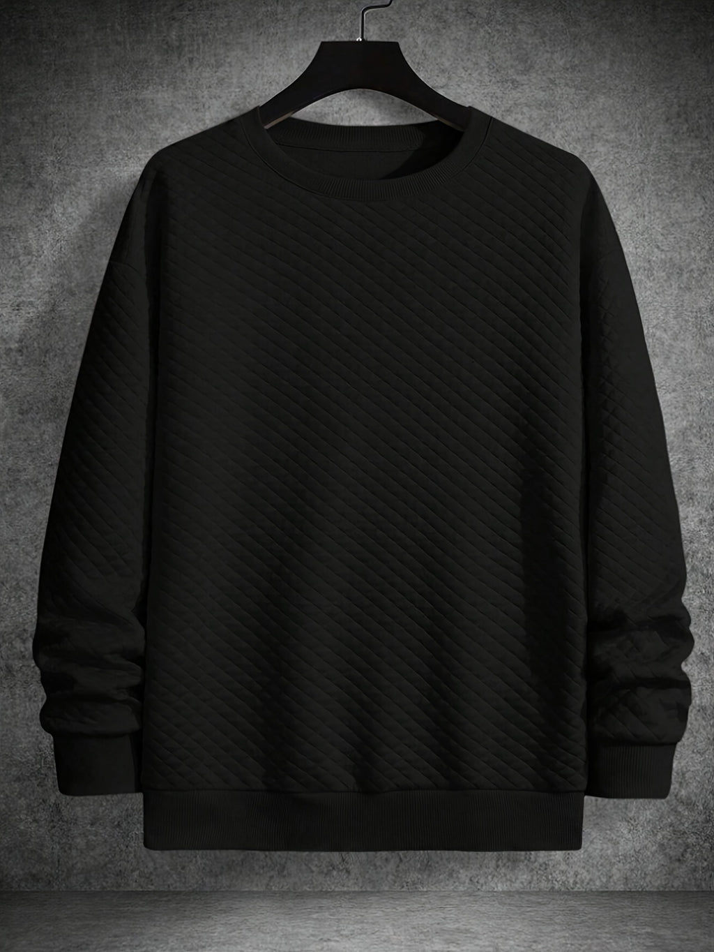 Manny | Heren Sweatshirt met Ruitpatroon Ronde Hals - Zachte Katoenen Pullover Met Lange Mouwen