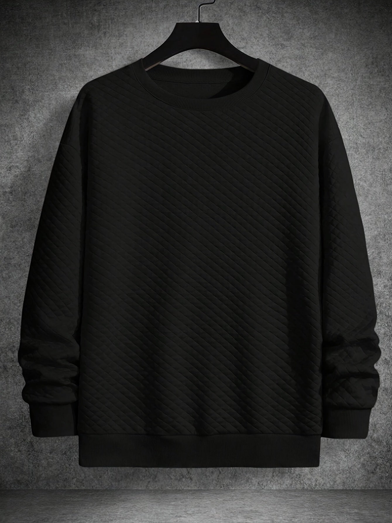 Manny | Heren Sweatshirt met Ruitpatroon Ronde Hals - Zachte Katoenen Pullover Met Lange Mouwen