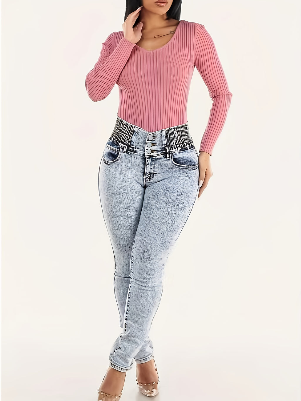 Xanthia | Women's High Waisted Skinny Jeans - Lift & shape, comfortable fit