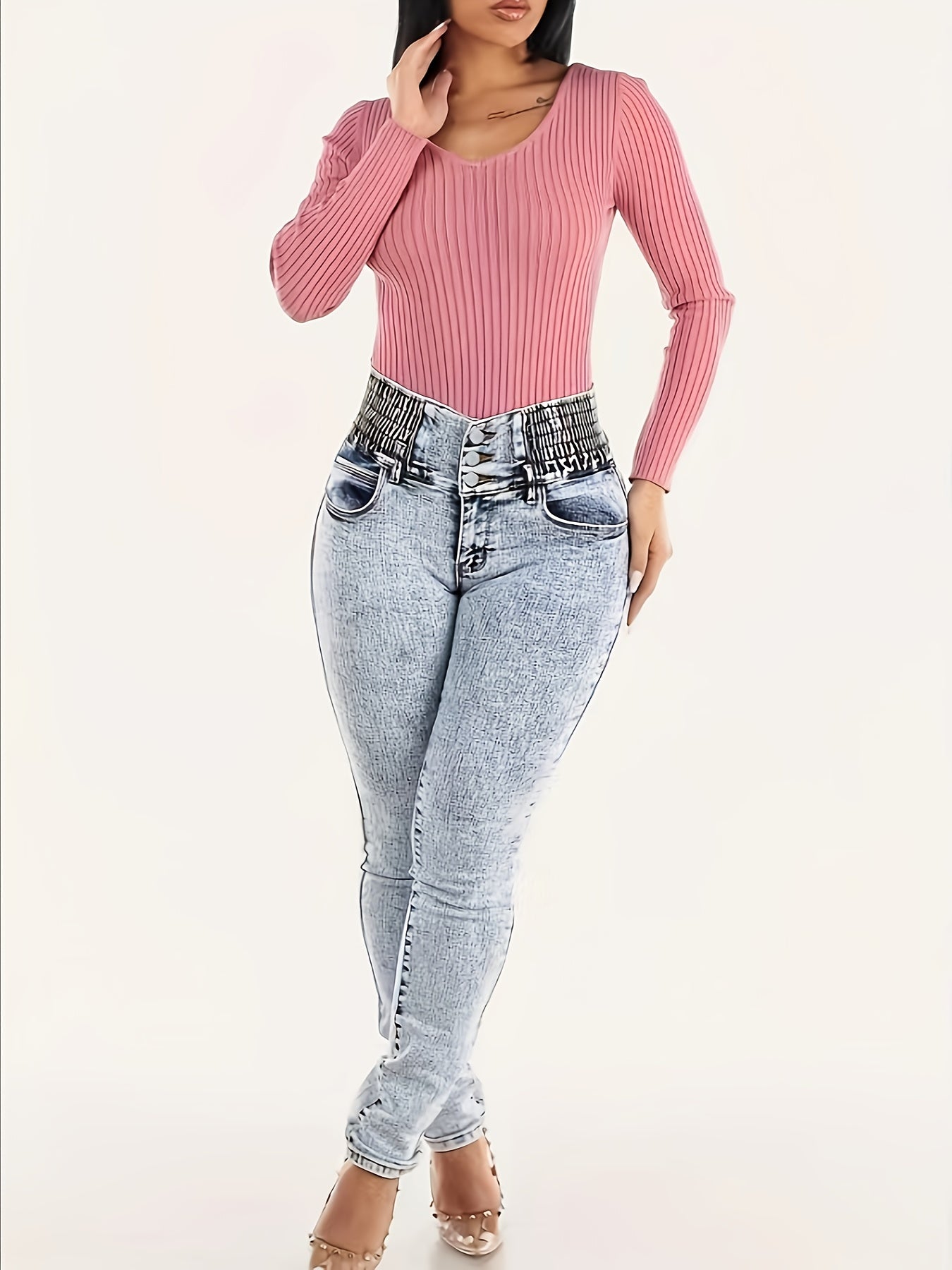 Xanthia | Women's High Waisted Skinny Jeans - Lift & shape, comfortable fit