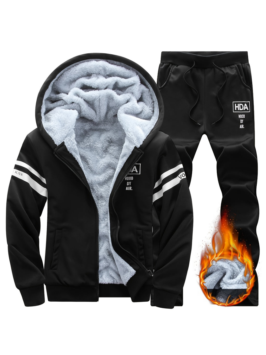 Marlowe | Heren fleecegevoerde hoodie & joggerset - warm, winters trainingspak