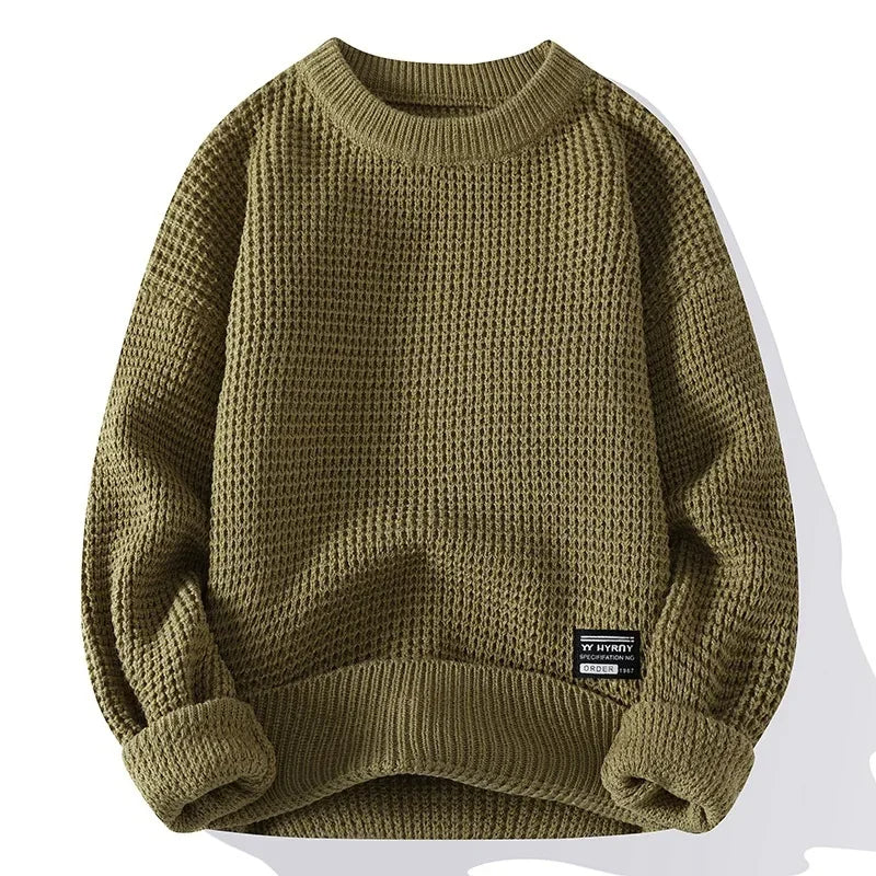 Yorick | Premium honingraat gebreide trui voor heren – zachte casual pullover, winter, ronde hals