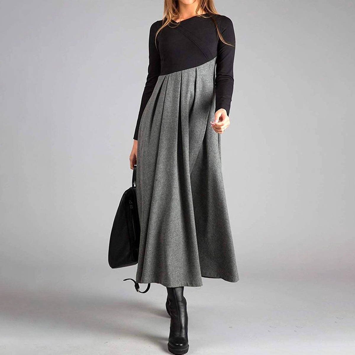Eletta | Dames Elegante Maxi Jurk met Lange Mouwen – Avondjurk, Feestjurk, Formele Lange Jurk