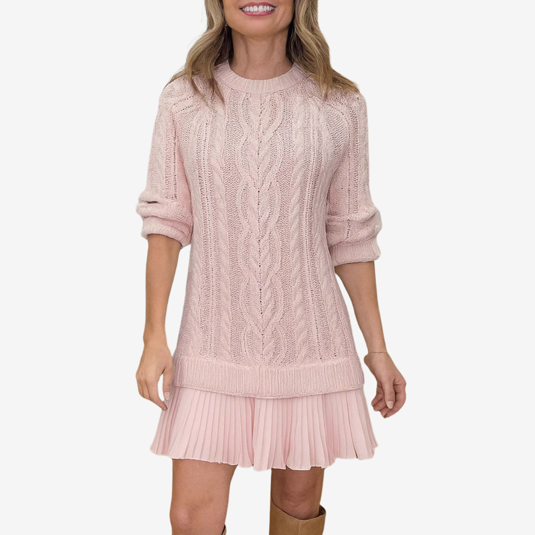 Cyrella | Chique gebreide jurk voor dames – zachte sweaterjurk met lange mouwen voor casual gelegenheden