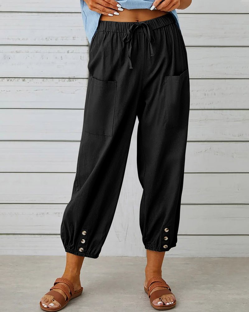 Zyrina | Comfortabele broek voor dames – Moderne casual broek met trekkoord