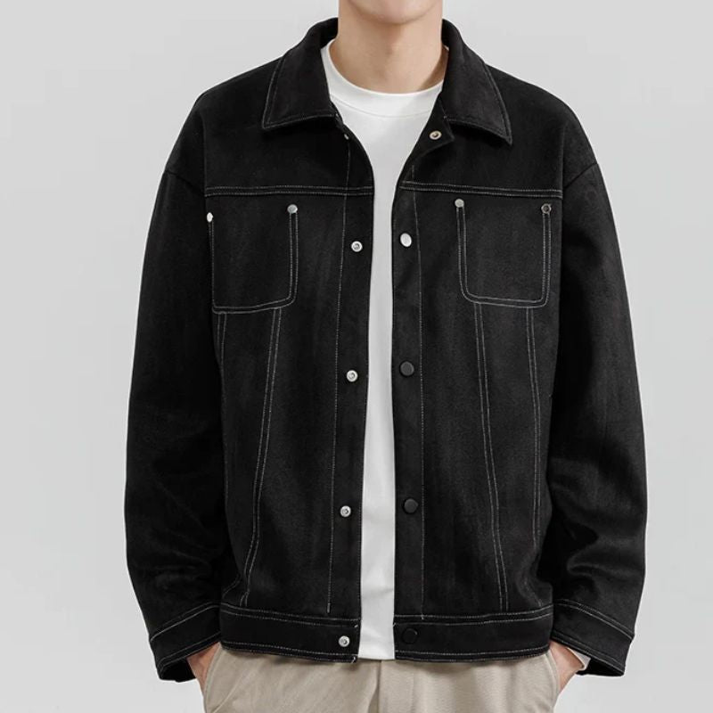 Kaldrik | Suède-look jas voor heren – Drukknopen aan de voorkant, casual en stijlvolle bovenkleding