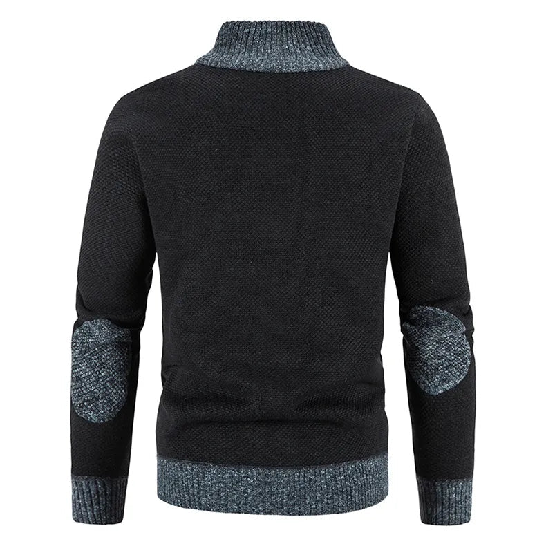 Xavier | Heren winter warme full-zip jas met kraag - Comfortabele gebreide casual bovenkleding voor koud weer