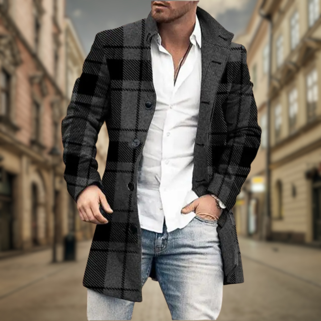 Quinric | Luxe elegante herenjas – Op maat gemaakte warme overjas voor werk