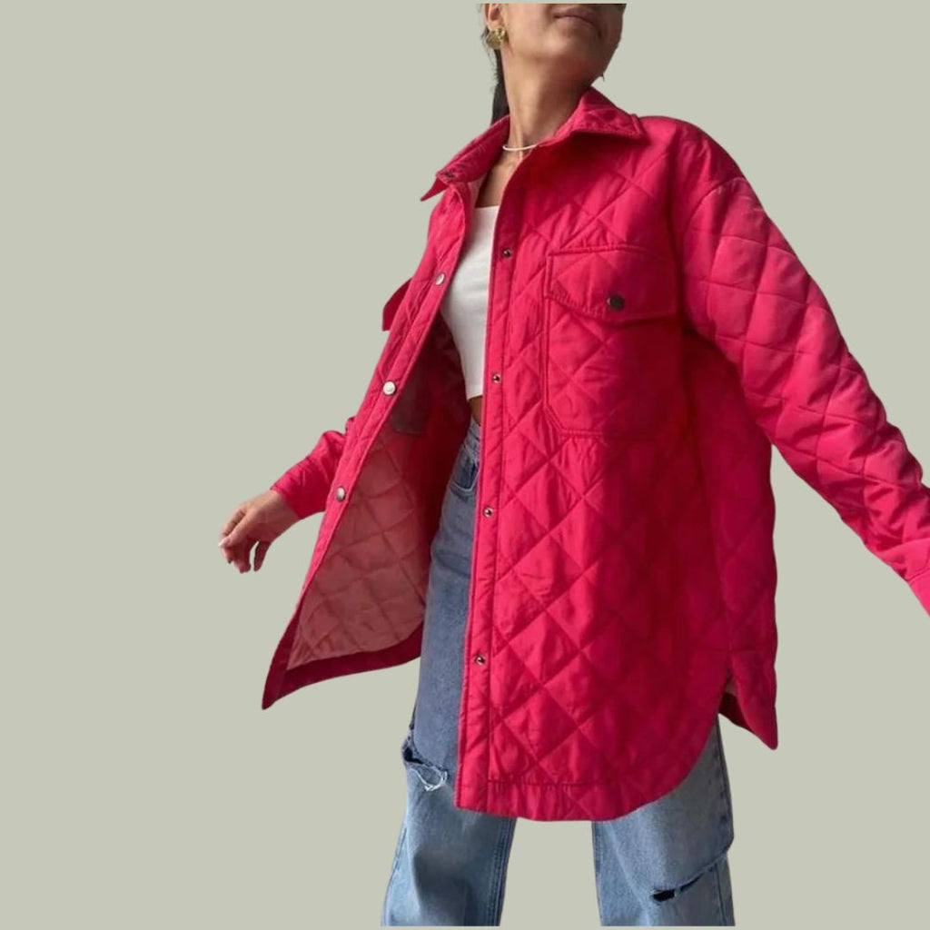 Lilibeth | Klassieke gewatteerde oversized jas voor dames - knoopsluiting, warme winterkleding