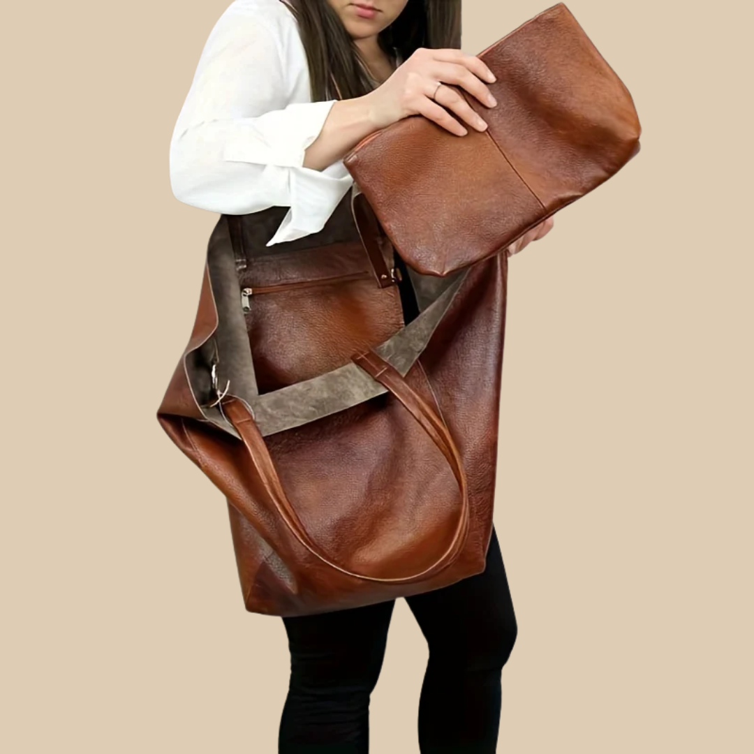 Ivera | Dames leren designer schoudertas – stijlvolle modieuze handtas