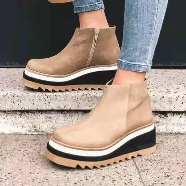 Soothea | Bottes d'hiver orthopédiques en cuir pour femmes, confortables, semelle antidérapante, élégantes et chaudes