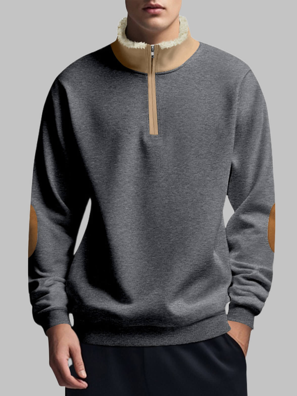 Xalerion | Retro Sweatshirt met halve mouwen voor heren - lange mouwen, casual, stijlvolle trui