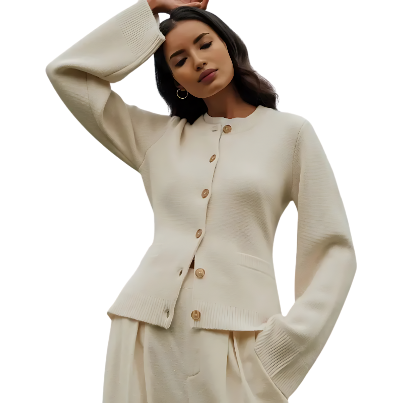 Elspeth | Elegant vest met klokmouwen en knopen - Stijlvolle gebreide trui voor dames