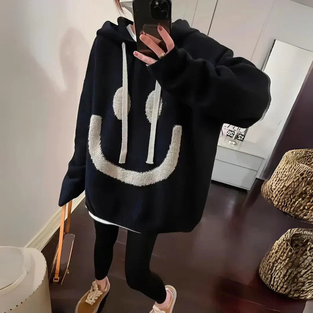 Aaliyah | Moderne Lange Smiley Sweater voor Vrouwen - Zachte Casual Knit, Gezellige Winter- en Herfstmode