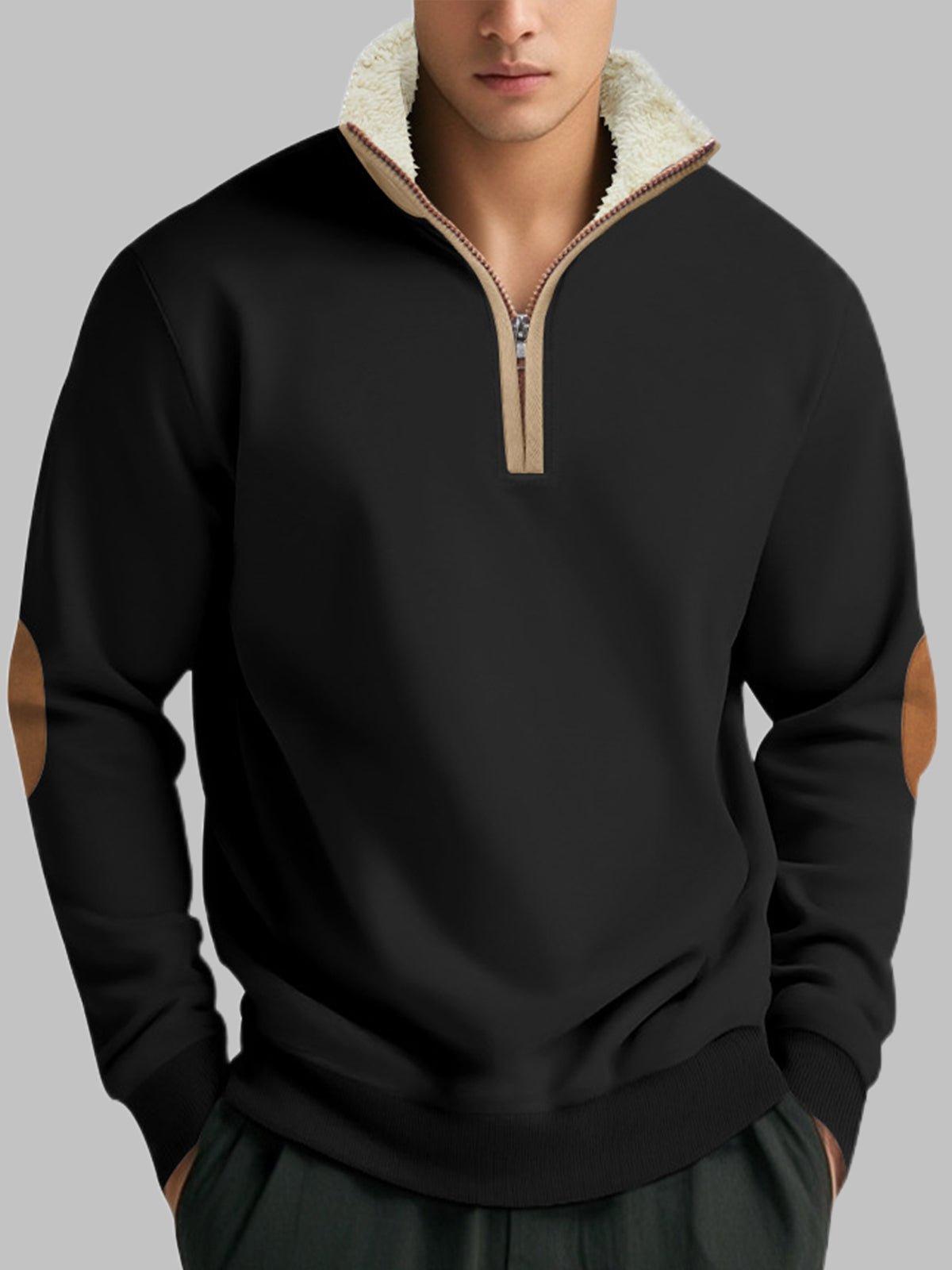 Xalerion | Retro Sweatshirt met halve mouwen voor heren - lange mouwen, casual, stijlvolle trui