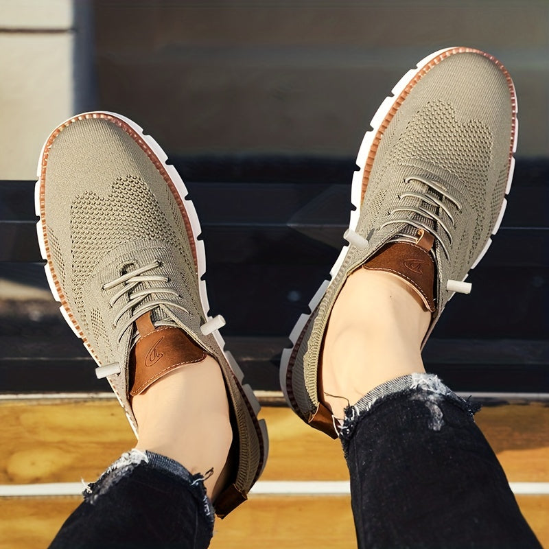 Strideon | Mannen Ademend Gebreide Wandelschoenen - Lichtgewicht Casual Sneakers