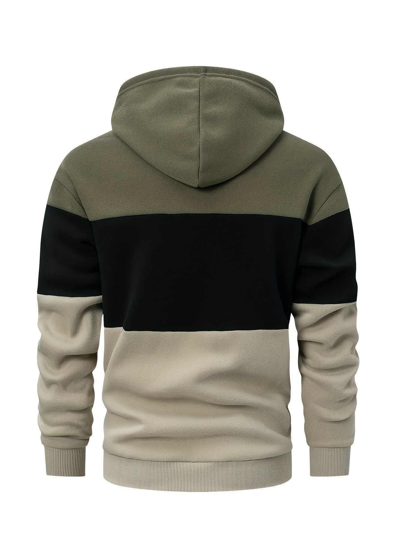 Eitan | Oversized hoodie voor heren met kleurblokken – Tweekleurige pullover met zakken