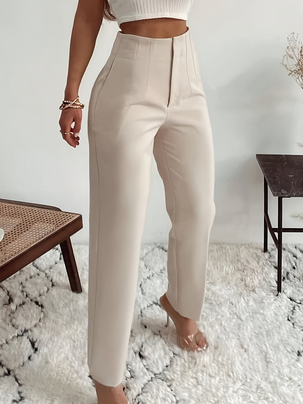 Devika | Rechte damesbroek met hoge taille - Comfortabele, stijlvolle en veelzijdige werk- en vrijetijdsbroek