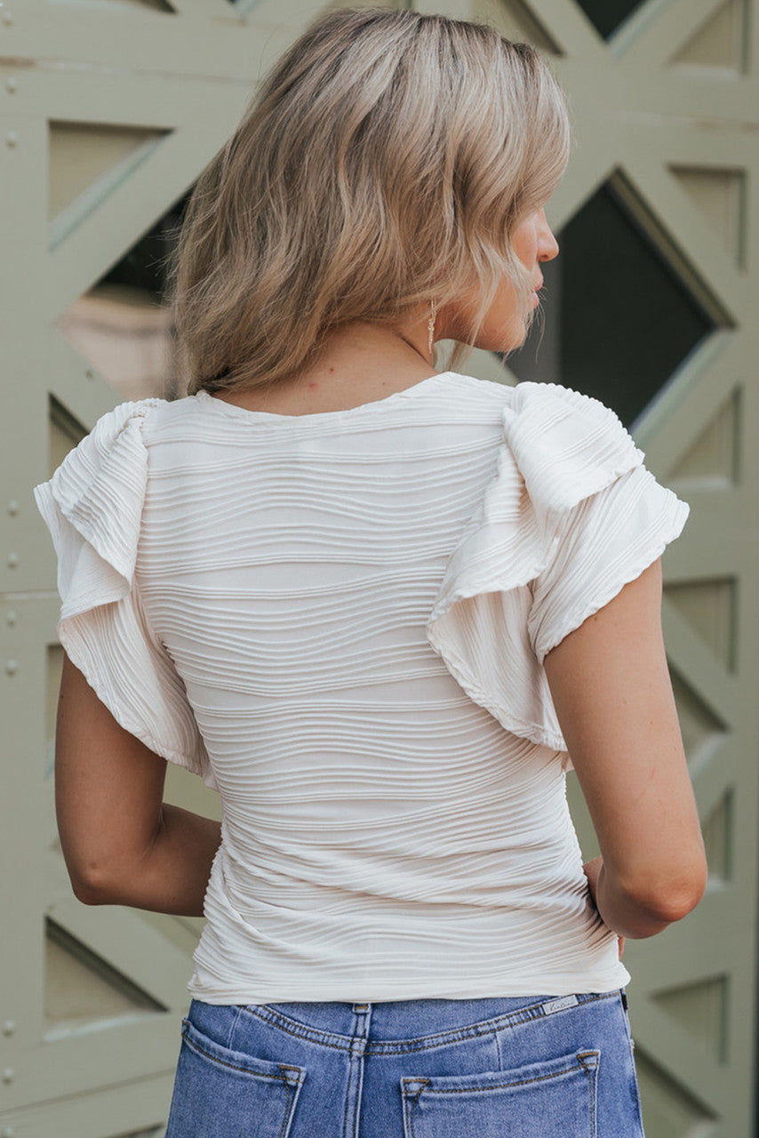 Linda - Top met textuur en ruches