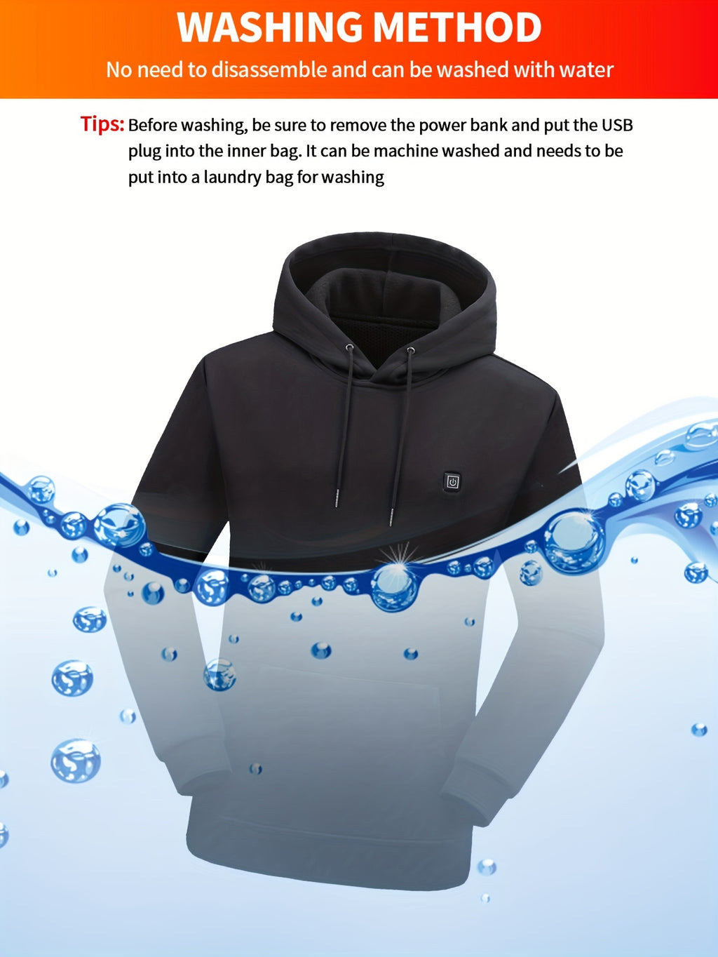 Alexis | Verwarmde Hoodie met 7 verwarmingszones - Snel opladen via USB, slimme temperatuurregeling, kangoeroezak