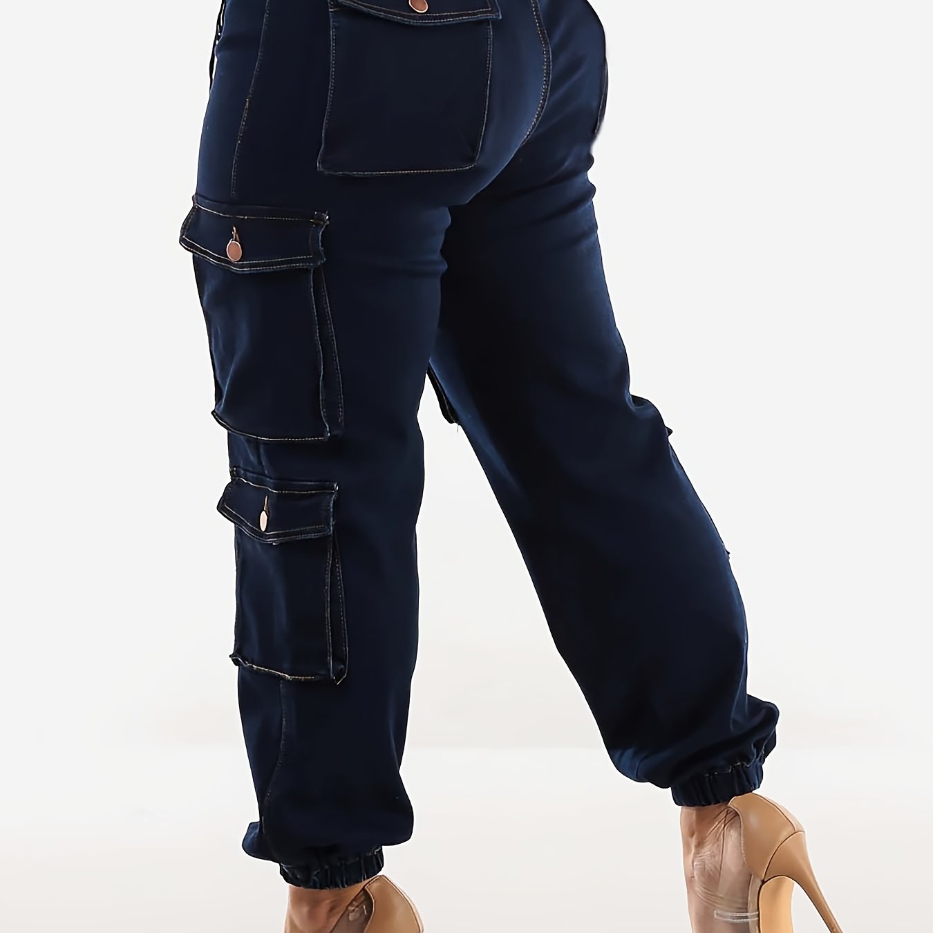 Vjollca | Cargo jeans met hoge stretch voor dames - handige zakken, comfortabele pasvorm